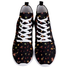 Fireworks Christmas Night Dark Men s Lightweight High Top Sneakers by Sapixe