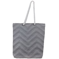 White Fabric Pattern Textile Full Print Rope Handle Tote (large) by Sapixe