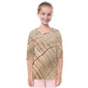 Abstract Brown Tree Timber Pattern Kids  Quarter Sleeve Raglan Tee View1