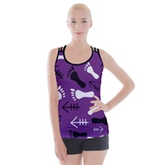 Purple Criss Cross Back Tank Top  by HASHHAB