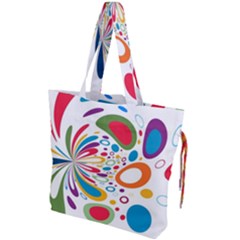 Light Circle Background Points Drawstring Tote Bag