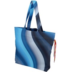 Abstract Pattern Lines Wave Drawstring Tote Bag