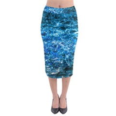 Water Color Blue Midi Pencil Skirt by FunnyCow