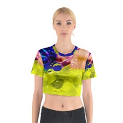 Abstract Bubbles Oil Cotton Crop Top by Nexatart