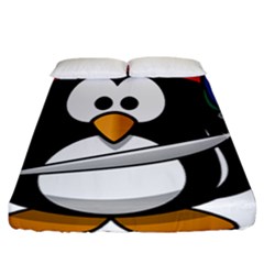 Penguin Pirate Tux Animal Bandana Fitted Sheet (california King Size) by Sapixe