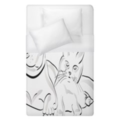 Dog Cat Pet Silhouette Animal Duvet Cover (single Size) by Sapixe