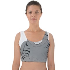 Cat Kitty Gray Tiger Tabby Pet Velvet Crop Top by Sapixe