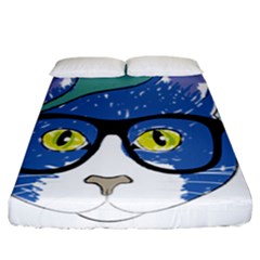 Drawing Cat Pet Feline Pencil Fitted Sheet (california King Size) by Sapixe