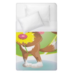 Dog Character Animal Flower Cute Duvet Cover (single Size) by Sapixe