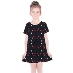 Beautiful Elegant Roses On Black  Kids  Simple Cotton Dress by flipstylezfashionsLLC