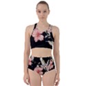 Beautiful tropical Black Pink Florals  Racer Back Bikini Set View1