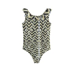 Stripes Glitter And Black Zigzags Kids  Frill Swimsuit by flipstylezfashionsLLC