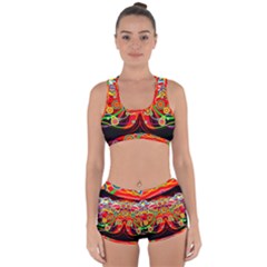 Colorful Artistic Retro Stringy Colorful Design Racerback Boyleg Bikini Set by flipstylezfashionsLLC