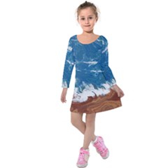 Oceantide Kids  Long Sleeve Velvet Dress by lwdstudio