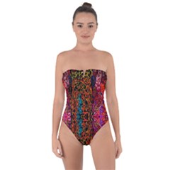 Retro Multi Colors Pattern Created By Flipstylez Designs Tie Back One Piece Swimsuit by flipstylezfashionsLLC