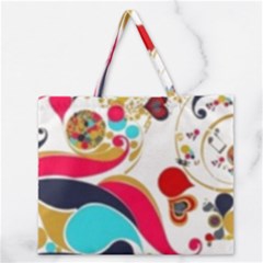 Retro Colorful Colors Splashes Zipper Large Tote Bag by flipstylezfashionsLLC
