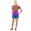 Fractal Batik Art Hippie Rainboe Colors 1 Short Sleeve Asymmetric Mini Dress View2