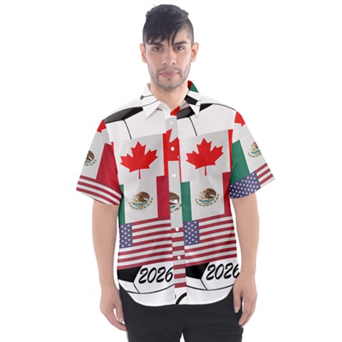 United Football Championship Hosting 2026 Soccer Ball Logo Canada Mexico Usa Men s Short Sleeve Shirt by yoursparklingshop