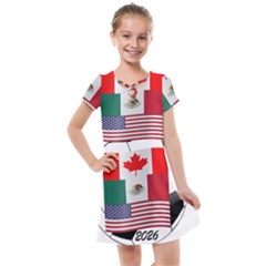 United Football Championship Hosting 2026 Soccer Ball Logo Canada Mexico Usa Kids  Cross Web Dress by yoursparklingshop