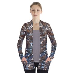 Melted Metal                                  Women s Open Front Pockets Cardigan by LalyLauraFLM