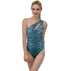 Turquoise Leopard To One Side Swimsuit by CasaDiModa