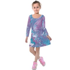 Ripples Kids  Long Sleeve Velvet Dress by lwdstudio