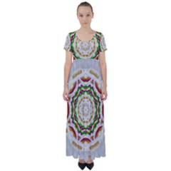 Fauna In Bohemian Midsummer Style High Waist Short Sleeve Maxi Dress by pepitasart