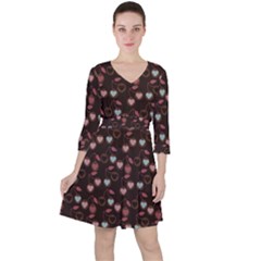 Heart Cherries Brown Ruffle Dress by snowwhitegirl