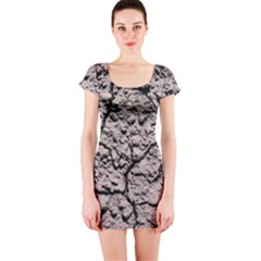 Earth  Dark Soil With Cracks Short Sleeve Bodycon Dress by FunnyCow