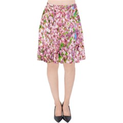 Almond Tree In Bloom Velvet High Waist Skirt by FunnyCow