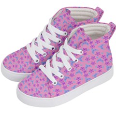 Pink Star Blue Hats Kid s Hi-top Skate Sneakers by snowwhitegirl