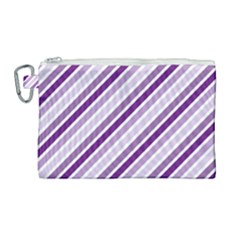 Violet Stripes Canvas Cosmetic Bag (large) by snowwhitegirl