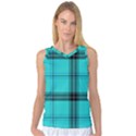 Aqua Plaid Women s Basketball Tank Top View1