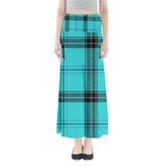 Aqua Plaid Full Length Maxi Skirt by snowwhitegirl