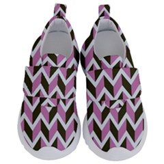 Zigzag Chevron Pattern Pink Brown Velcro Strap Shoes by snowwhitegirl