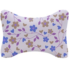 Blue Vintage Flowers Seat Head Rest Cushion by snowwhitegirl