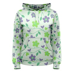 Green Vintage Flowers Women s Pullover Hoodie by snowwhitegirl