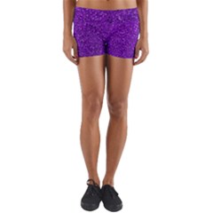 Purple  Glitter Yoga Shorts by snowwhitegirl