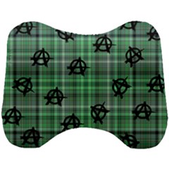 Green  Plaid Anarchy Head Support Cushion by snowwhitegirl