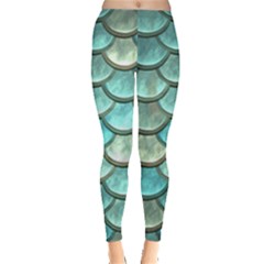 Aqua Mermaid Scale Leggings  by snowwhitegirl