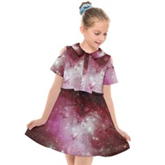 Nebula Red Kids  Short Sleeve Shirt Dress by snowwhitegirl