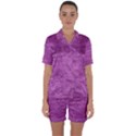 Purple Denim Satin Short Sleeve Pyjamas Set View1