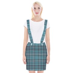 Teal Plaid Braces Suspender Skirt by snowwhitegirl