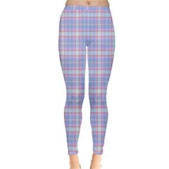 Pink Blue Plaid Inside Out Leggings by snowwhitegirl