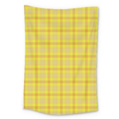 Yellow Sun Plaid Large Tapestry by snowwhitegirl