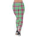 Pink Green Plaid Velvet Leggings View2