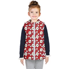 Eggs Red Kid s Hooded Puffer Vest by snowwhitegirl