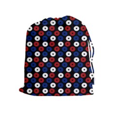 Eye Dots Red Blue Drawstring Pouch (xl) by snowwhitegirl