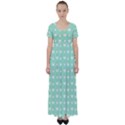 Hearts Dots Green High Waist Short Sleeve Maxi Dress View1