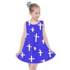 Blue White Cross Kids  Summer Dress by snowwhitegirl